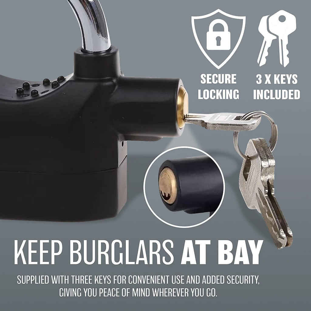 🔒 Alarm Padlock – The 24/7 Guardian for Your Bike, Gate & Home